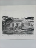 'Mahakipawa Cottage' Intaglio Dry Point print
