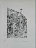 'St Peters' Intaglio Dry Point print