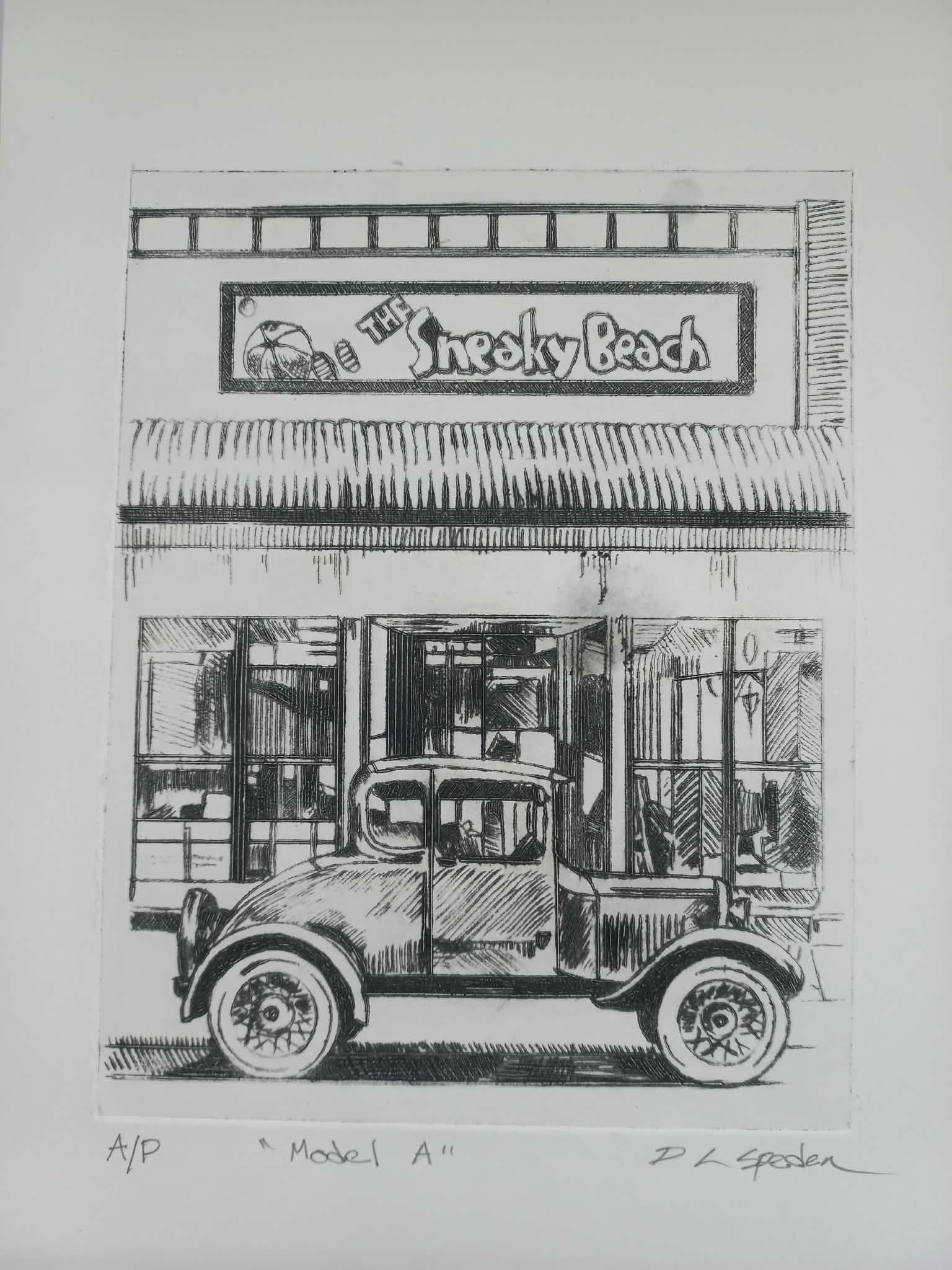 'Model A' Intaglio Dry Point print