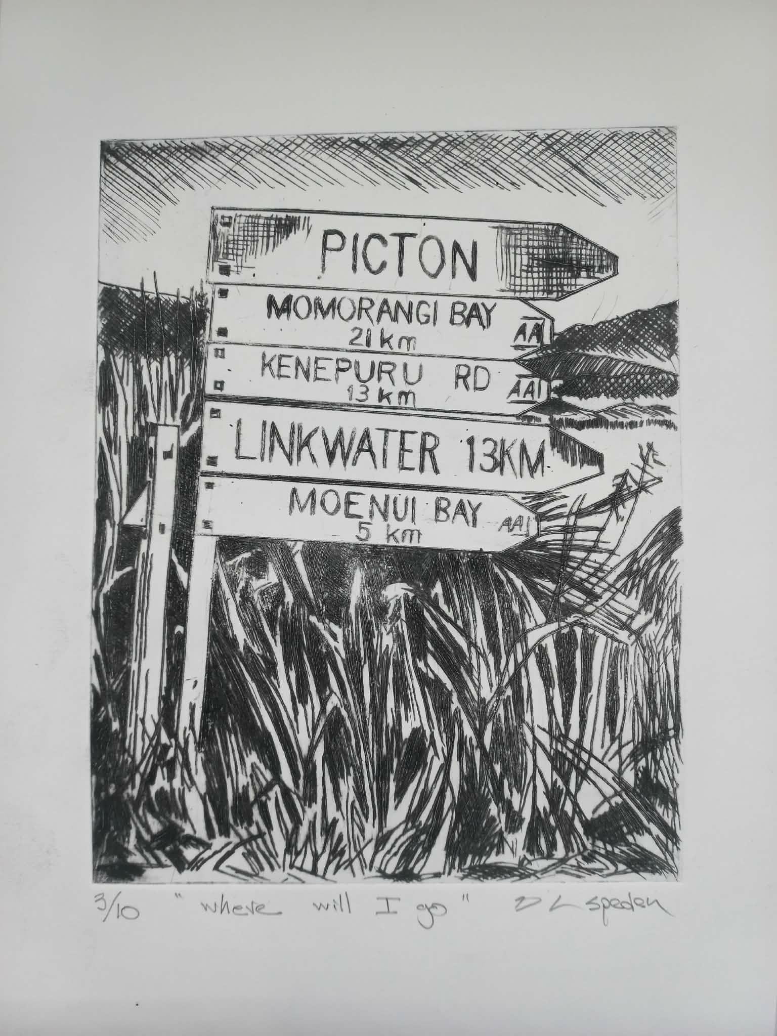 'Where will I go' Intaglio Dry Point print